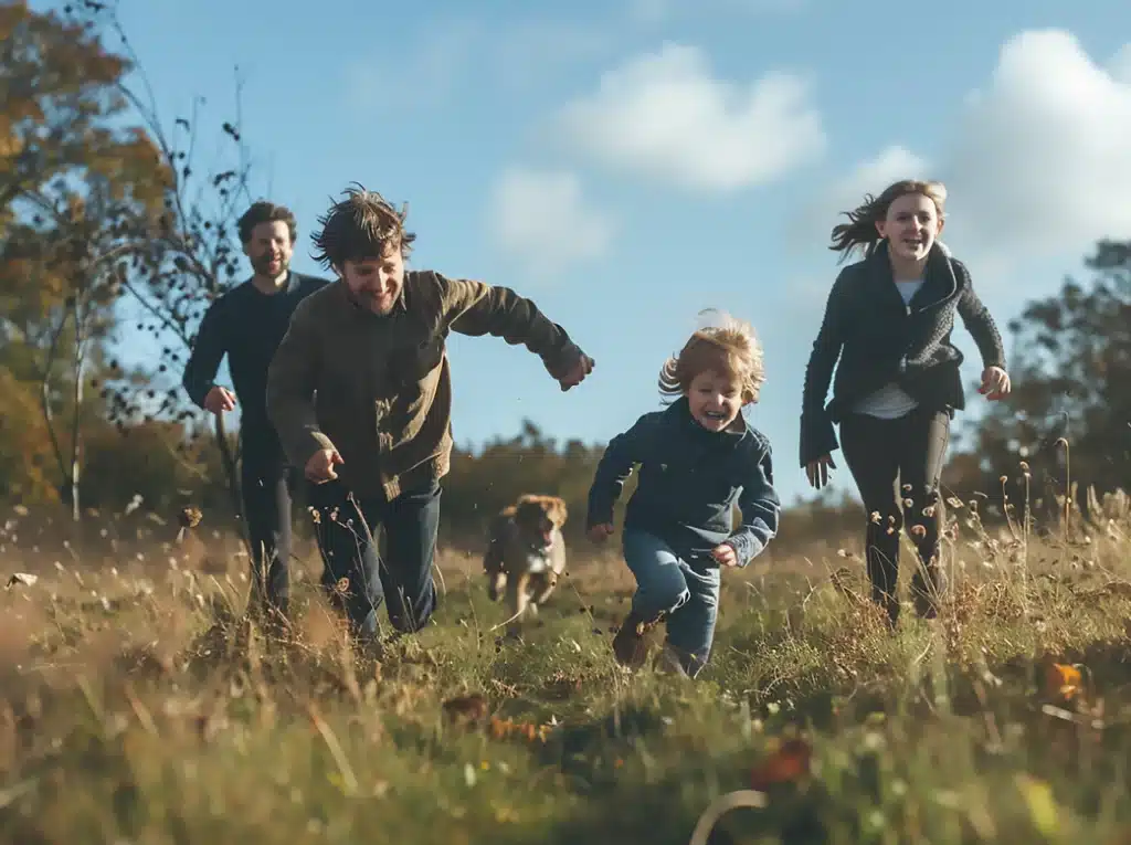 familia corrent a la natura