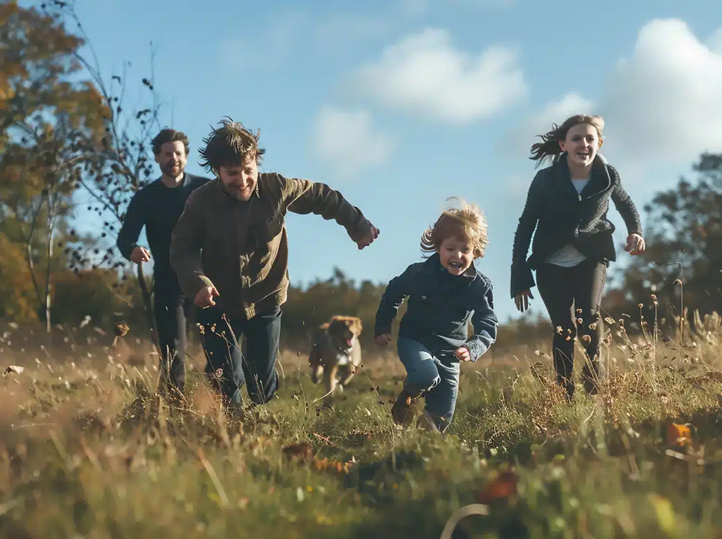 familia corrent a la natura